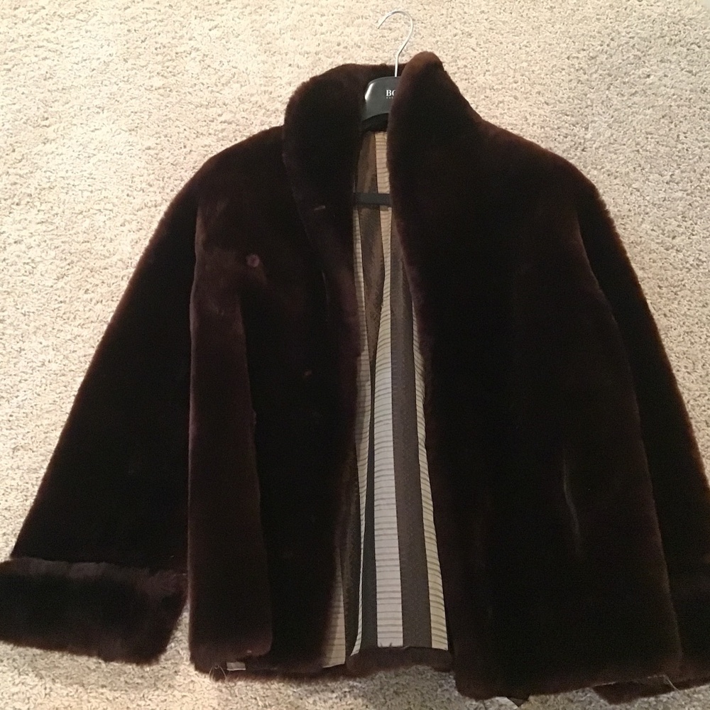Vintage Brown Chubby Fur Jacket fully lined
